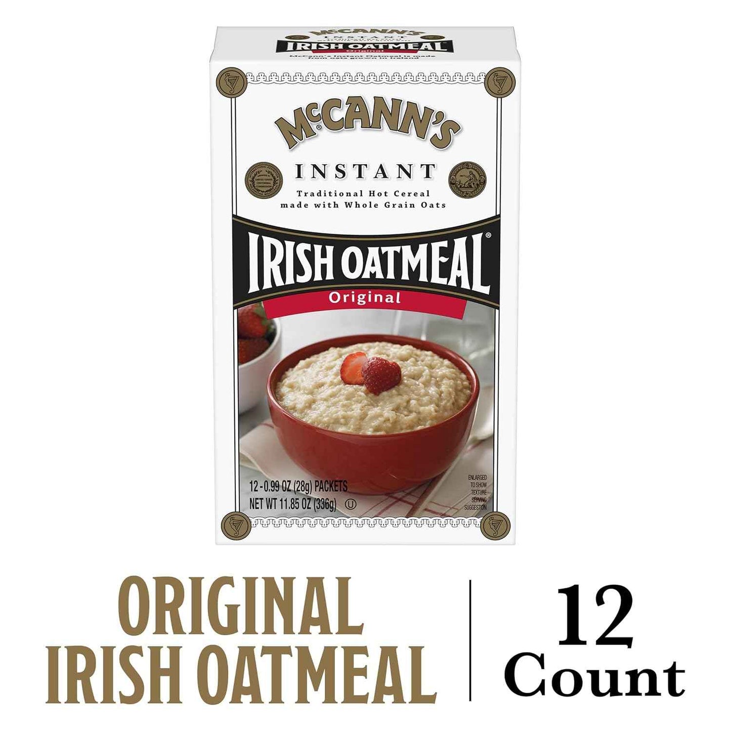 McCann's Instant Irish Oatmeal — Office Desk Breakfast Packets, 3-Minute Hot Water Prep