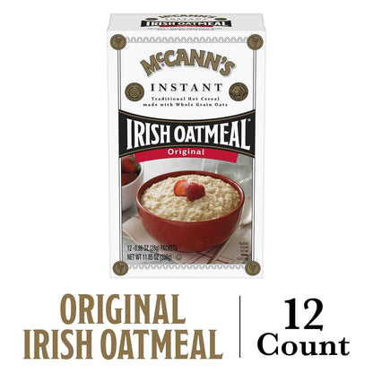 McCann's Instant Irish Oatmeal — Office Desk Breakfast Packets, 3-Minute Hot Water Prep