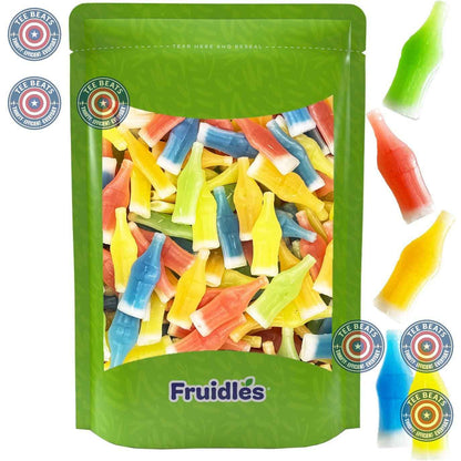 Fruidles Original Wax Bottles Candy – Non-Melting Party Favors for Kids' Birthday Treat Bags, Resealable Half Pound Bag