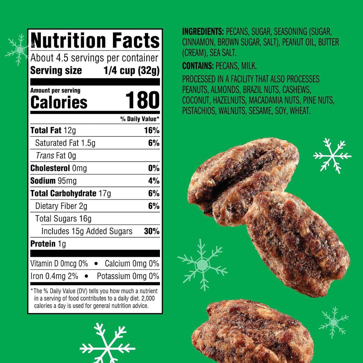 After-School Snack for Kids – Non-GMO Cinnamon Pecan Treat, 5oz Kosher Dairy Bag