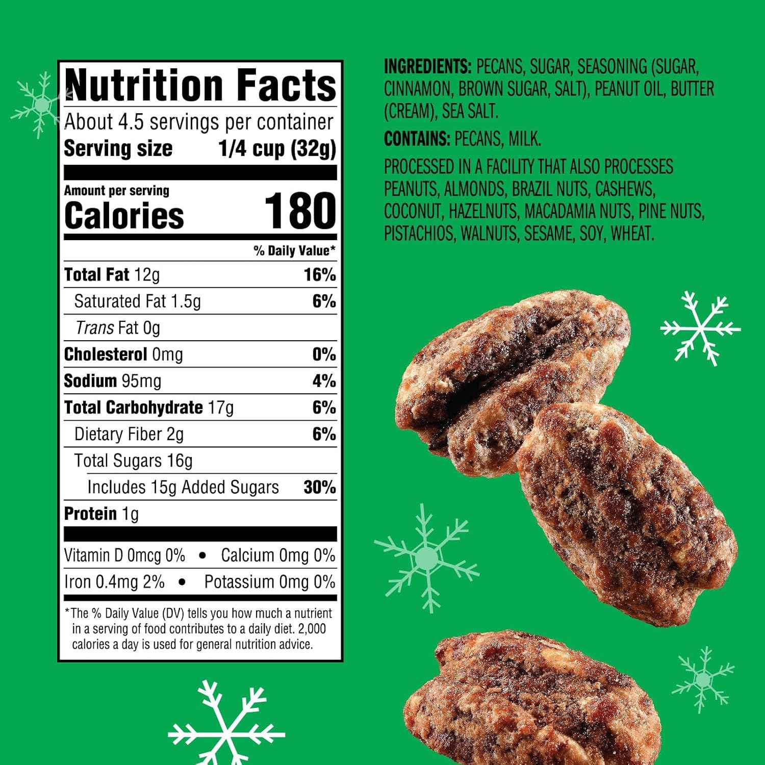After-School Snack for Kids – Non-GMO Cinnamon Pecan Treat, 5oz Kosher Dairy Bag