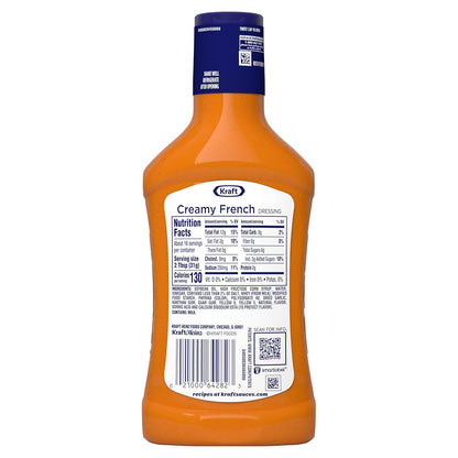 Kraft Creamy French Dressing – No Artificial Flavors Dressing for Clean Eating, 16 fl oz Bottle
