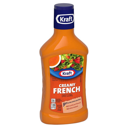 Kraft Creamy French Dressing – No Artificial Flavors Dressing for Clean Eating, 16 fl oz Bottle