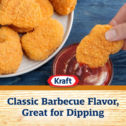 Kraft Hint of Honey Slow-Simmered Barbecue BBQ Sauce 18 oz – Kid-Friendly Family Dip for Tenders, Fries and Meatballs
