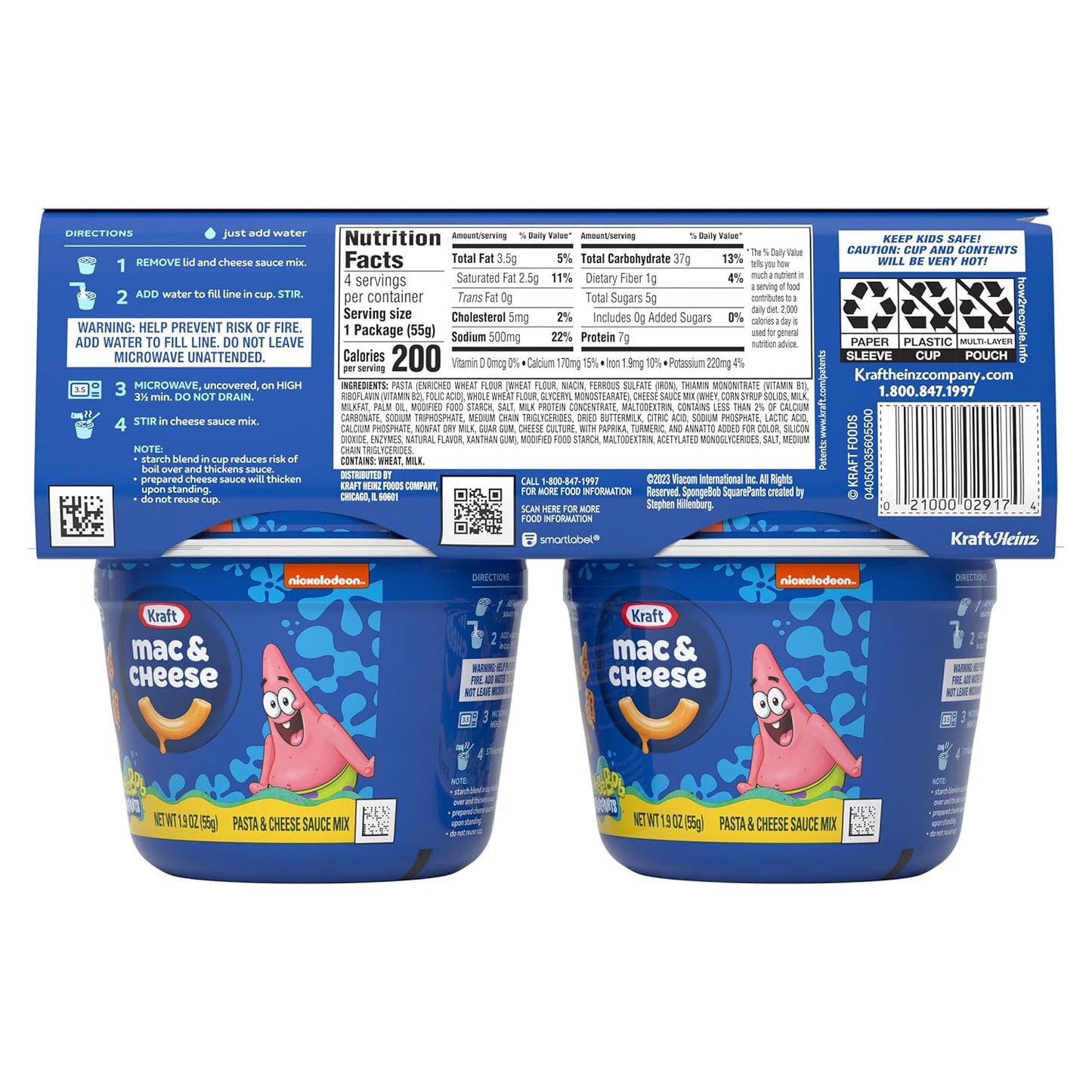 Kraft Mac & Cheese Paw Patrol Cups Stocking Stuffer and Birthday Party Favor for Kids 4 ct