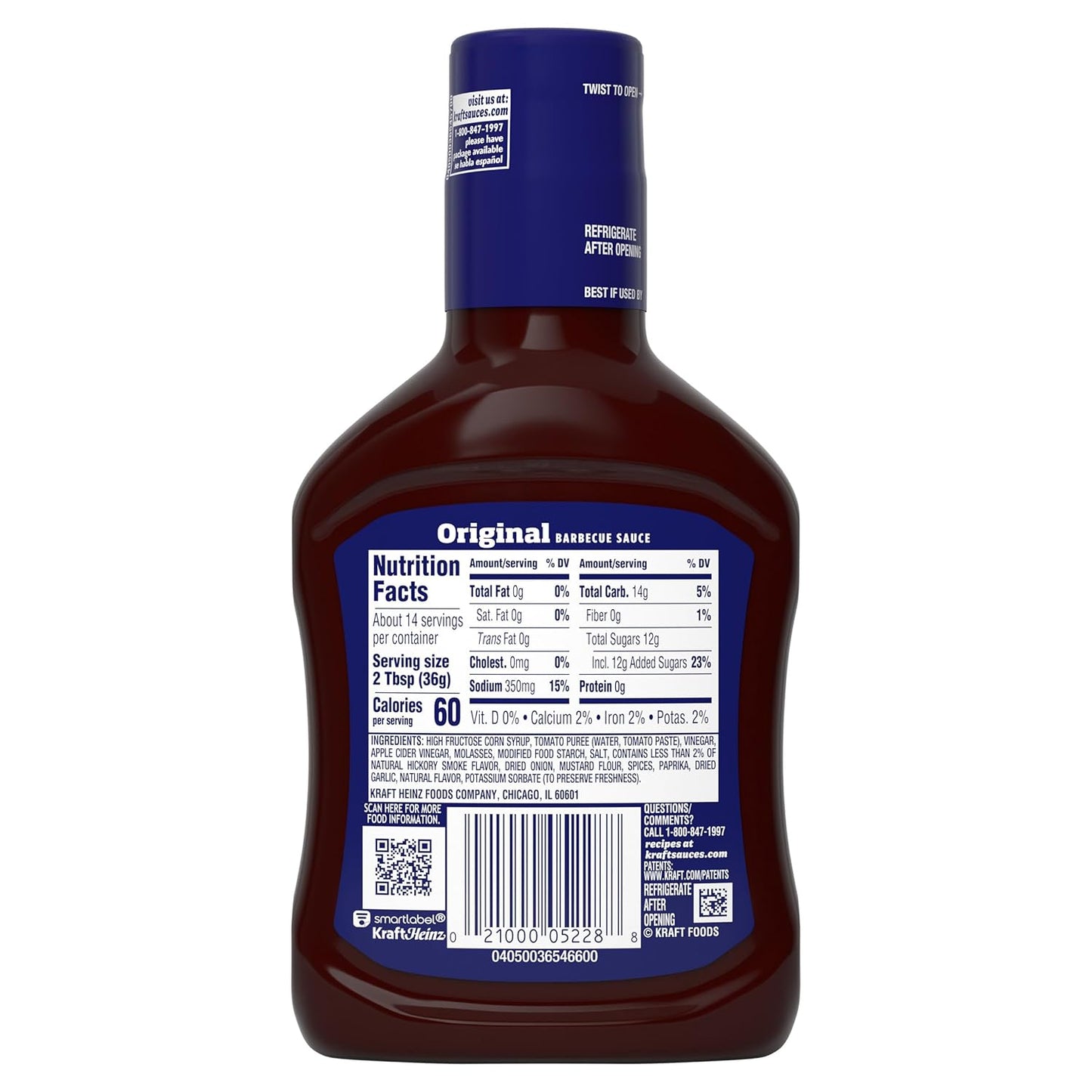 Kraft Original BBQ Sauce – Family-Friendly Dip for Chicken Tenders, Fries, and Weeknight Dinners