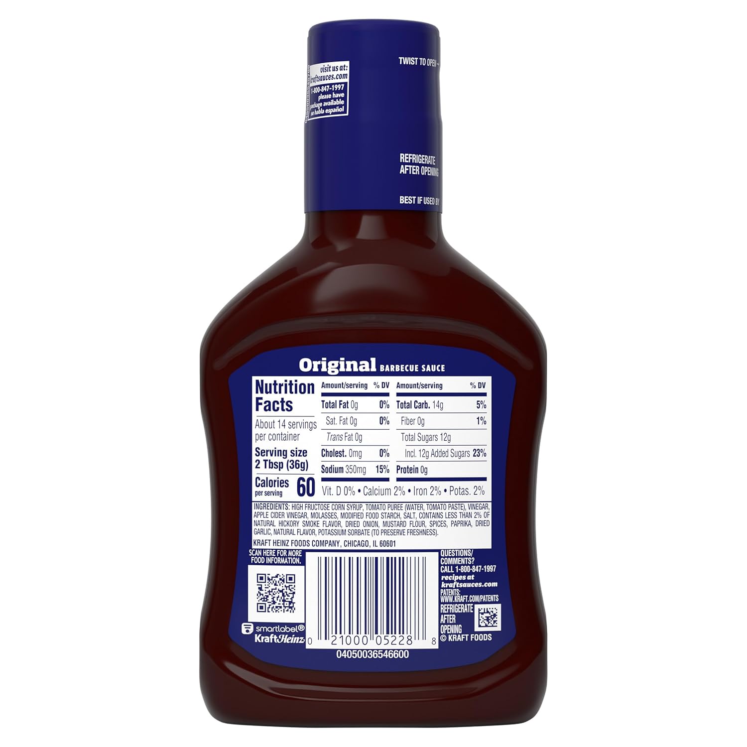 Kraft Original BBQ Sauce – Family-Friendly Dip for Chicken Tenders, Fries, and Weeknight Dinners