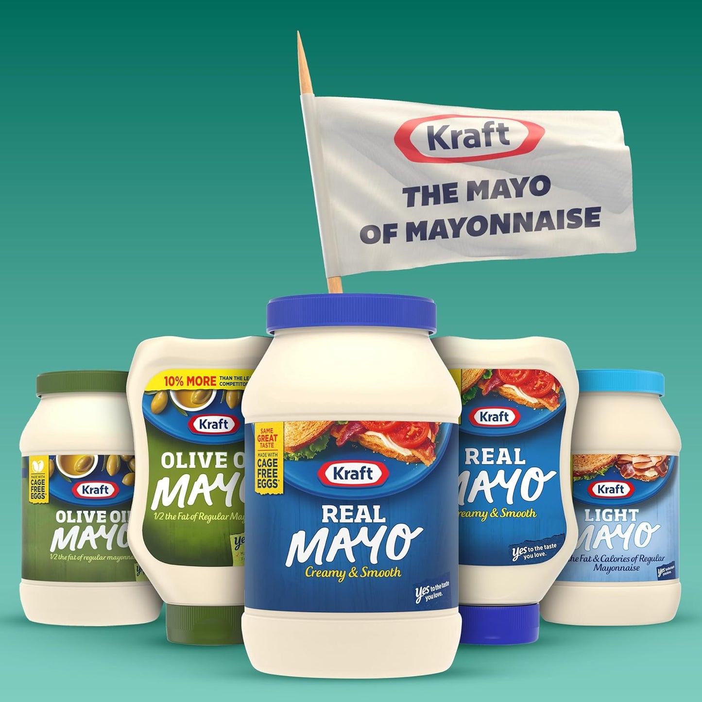 Kraft Real Mayo Creamy & Smooth Mayonnaise for Picnic Tables and Portable Sandwich Spreads, 30 fl oz Jar