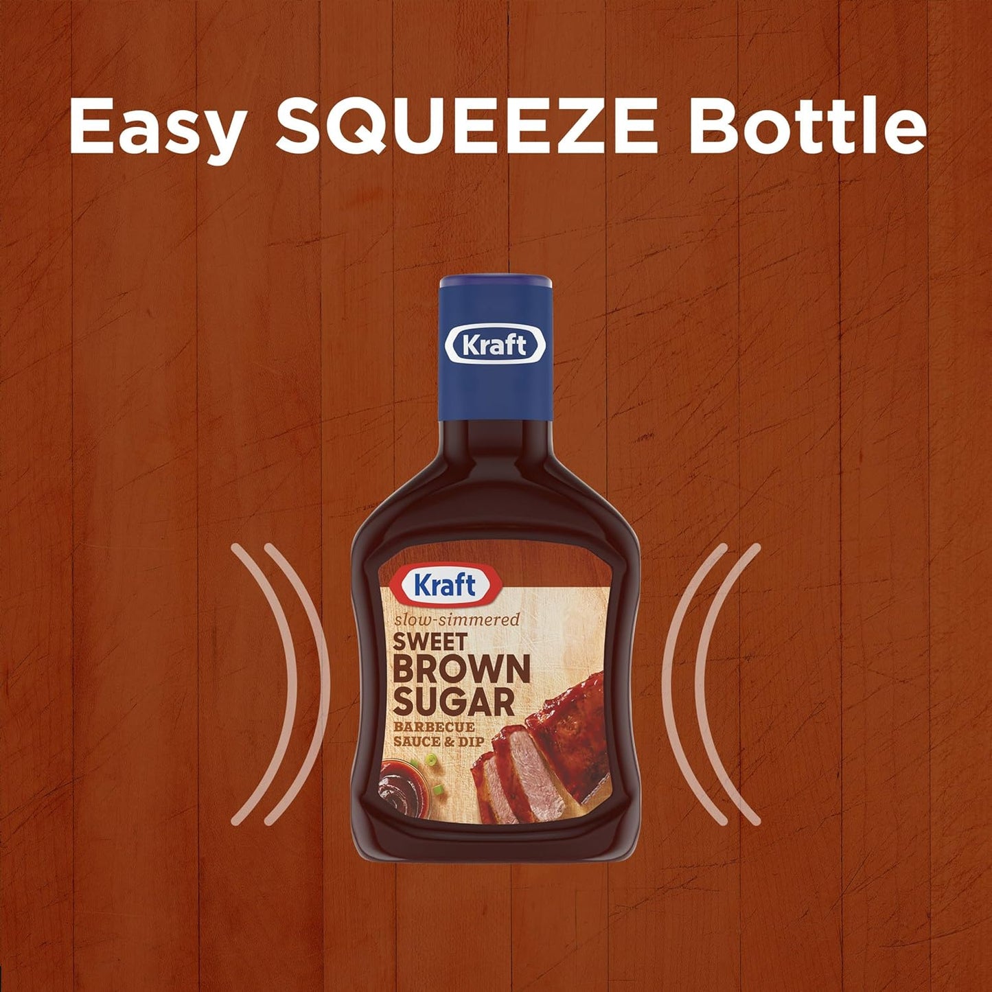 Kraft Sweet Brown Sugar Slow-Simmered Barbecue Sauce, 18 oz Kid-Friendly BBQ Sauce for Family Dinners