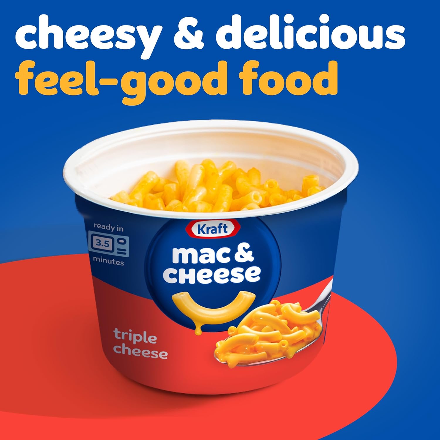 Kraft Triple Cheese Mac & Cheese Microwave Cups – Quick Desk Lunch for Busy Office Days, Single-Serve Convenience