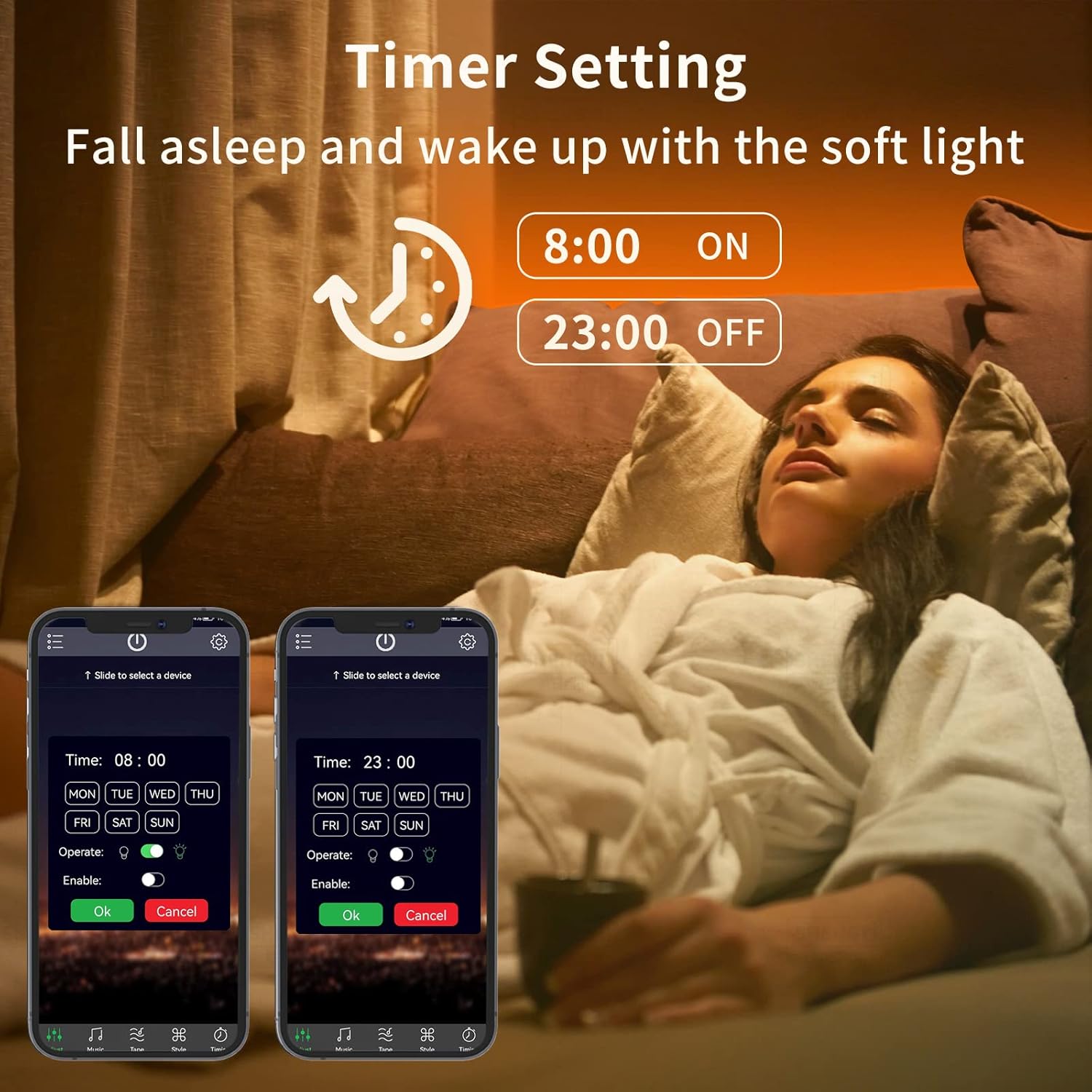 KSIPZE 100ft LED Strip Lights for Kids Bedroom, RGB Color Changing Lights with App and Auto Timer for Playroom