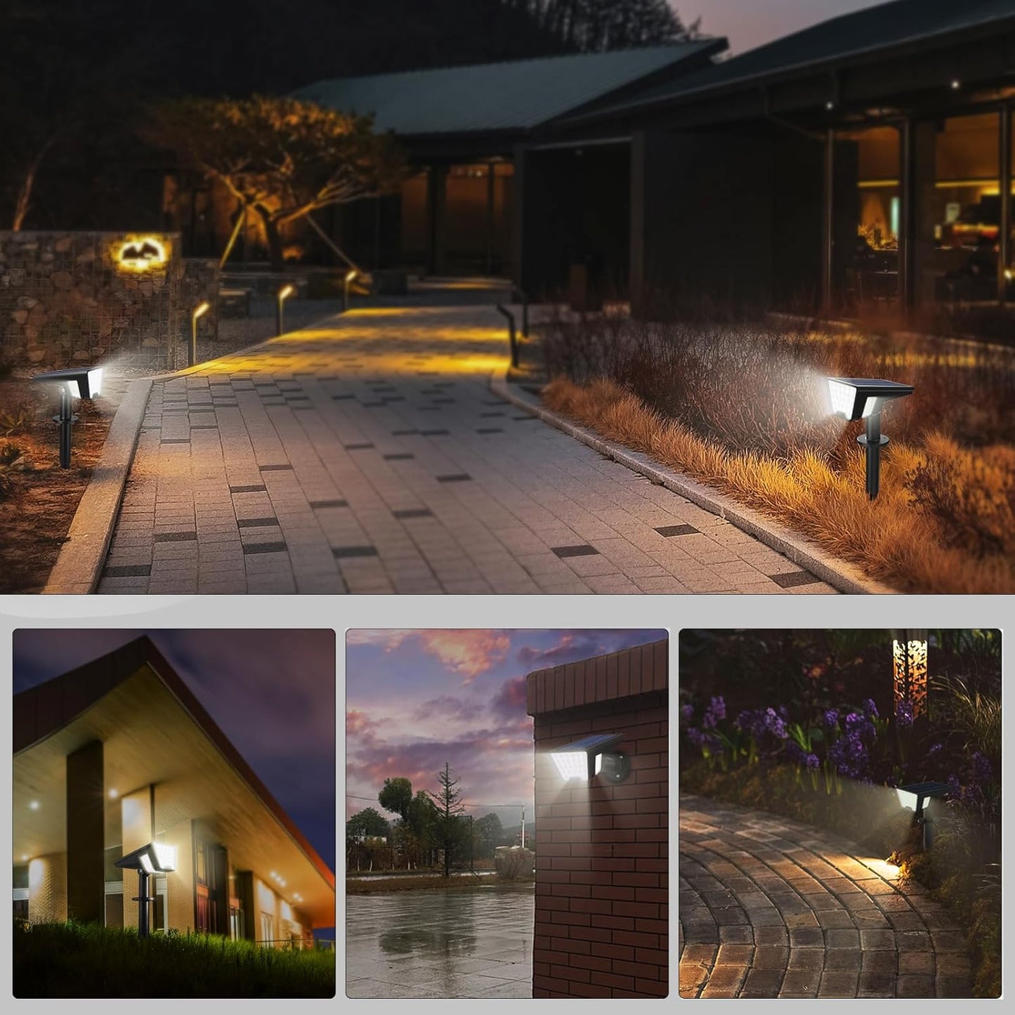 Kyson Solar Spot Lights, 53 LED Cool White Accent Lighting for Living Room Garden Wall & Cozy Patio Aesthetic