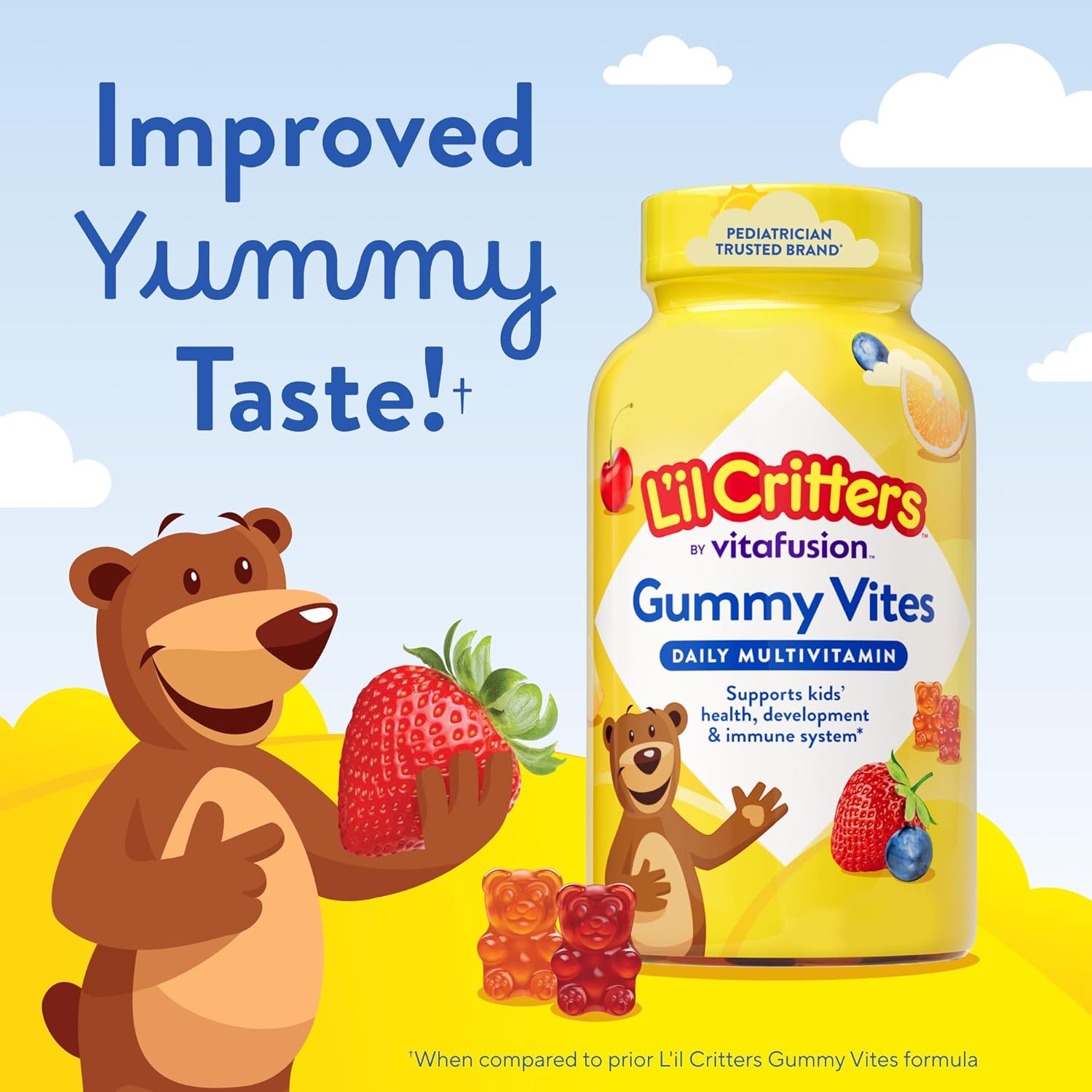 L'il Critters Gummy Vites – Daily Multivitamin for Kids Ages 2+, Pediatrician-Recommended Toddler Immune Support