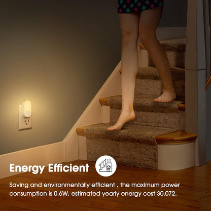 L LOHAS LED Night Light – Flameless Safety Lighting for Bedroom, Dusk-to-Dawn Auto Sensor for Fall Prevention