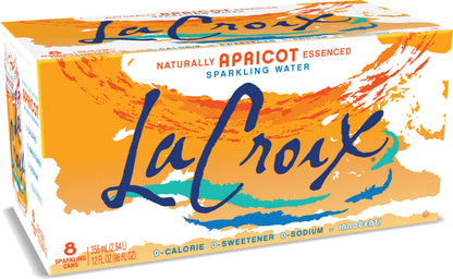 La Croix Sparkling Water, Apricot, 12 Fl Oz (pack of 8)