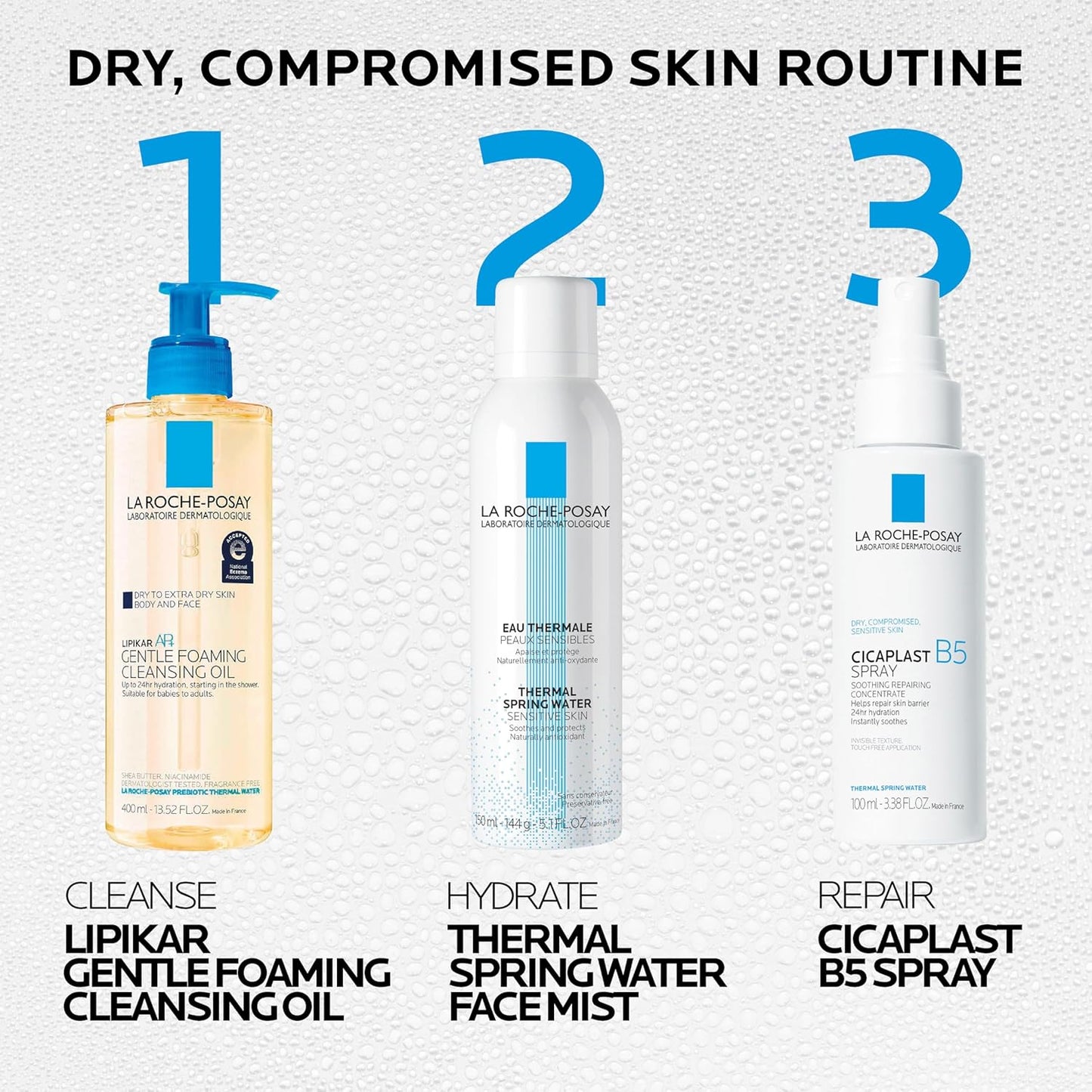 La Roche-Posay Cicaplast B5 Gentle Hydrating Spray – Safe Sensitive Skin Mist for Kids & Reactive Skin Types