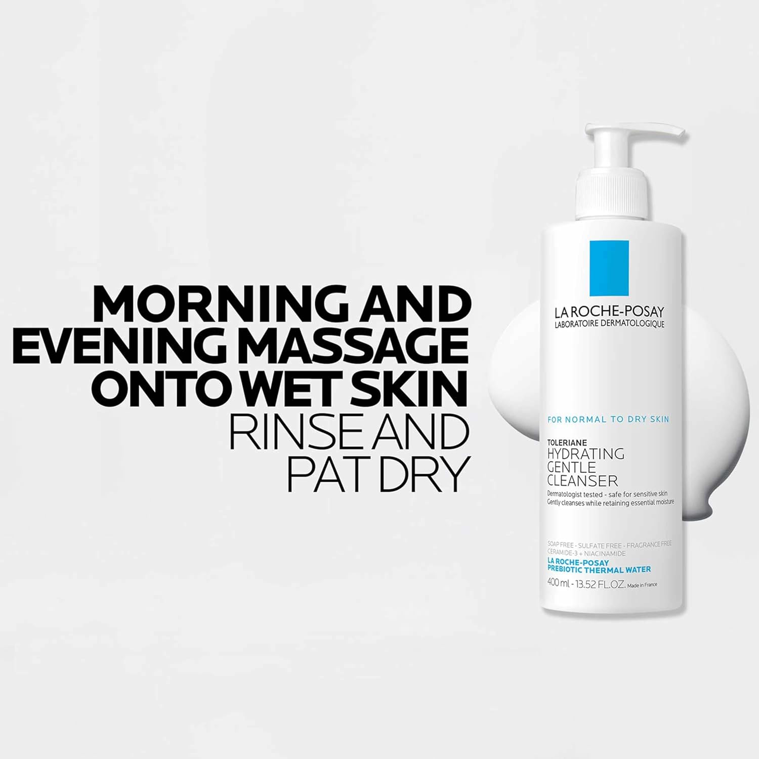 La Roche-Posay Toleriane Gentle Cleanser – Dermatologist-Tested, Hypoallergenic Daily Face Wash