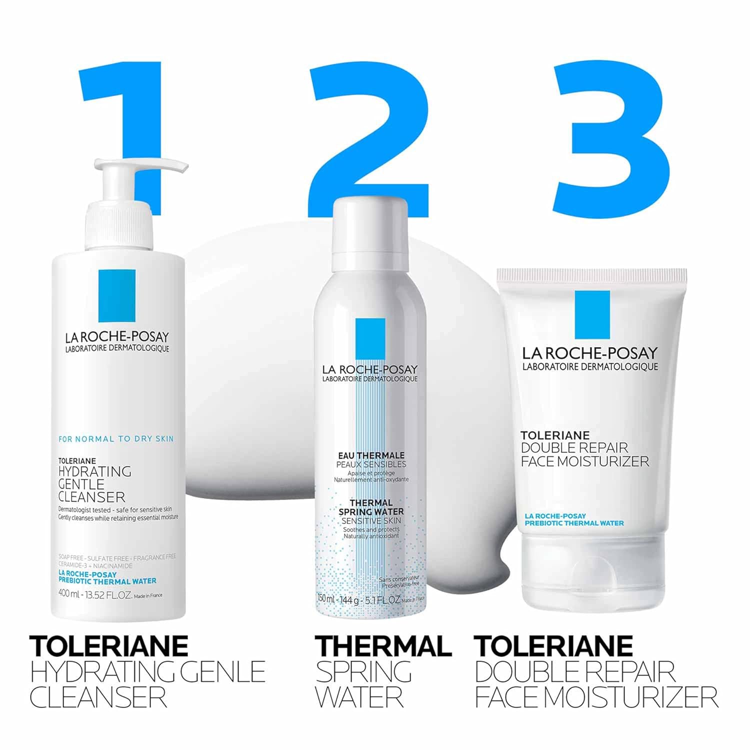 La Roche-Posay Toleriane Gentle Cleanser – Dermatologist-Tested, Hypoallergenic Daily Face Wash