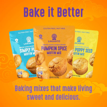 Lakanto Pumpkin Spice Muffin Mix - Monk Fruit Sweetened Baking for Blood Sugar Friendly Breakfasts