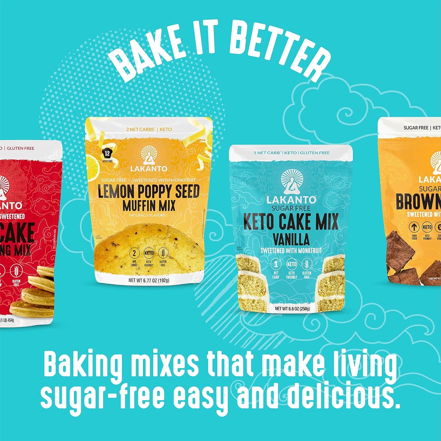 Lakanto Sugar Free Banana Nut Muffin and Bread Mix - Monk Fruit Sweetened Keto Baking for Self-Care Sunday Meal Prep