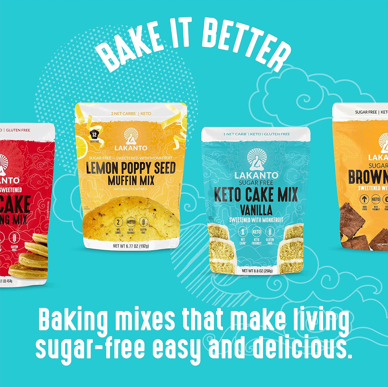 Lakanto Sugar Free Banana Nut Muffin and Bread Mix - Monk Fruit Sweetened Keto Baking for Self-Care Sunday Meal Prep