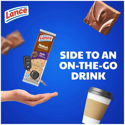 Lance Sandwich Cookies, Nekot Fudge, 10 Individually Wrapped Packs for School Lunches and After-School Snacks