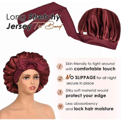 YANIBEST Adjustable Silk Bonnet for Sleeping – Mindful Bedtime Accessory for Women Embracing Self-Care and Natural Hair Wellness