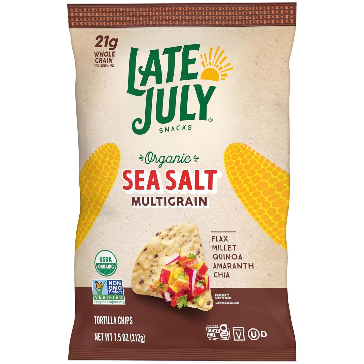 Late July Organic Sea Salt Multigrain Tortilla Chips – Mindful Office Desk Snack for Clean-Ingredient Lifestyles