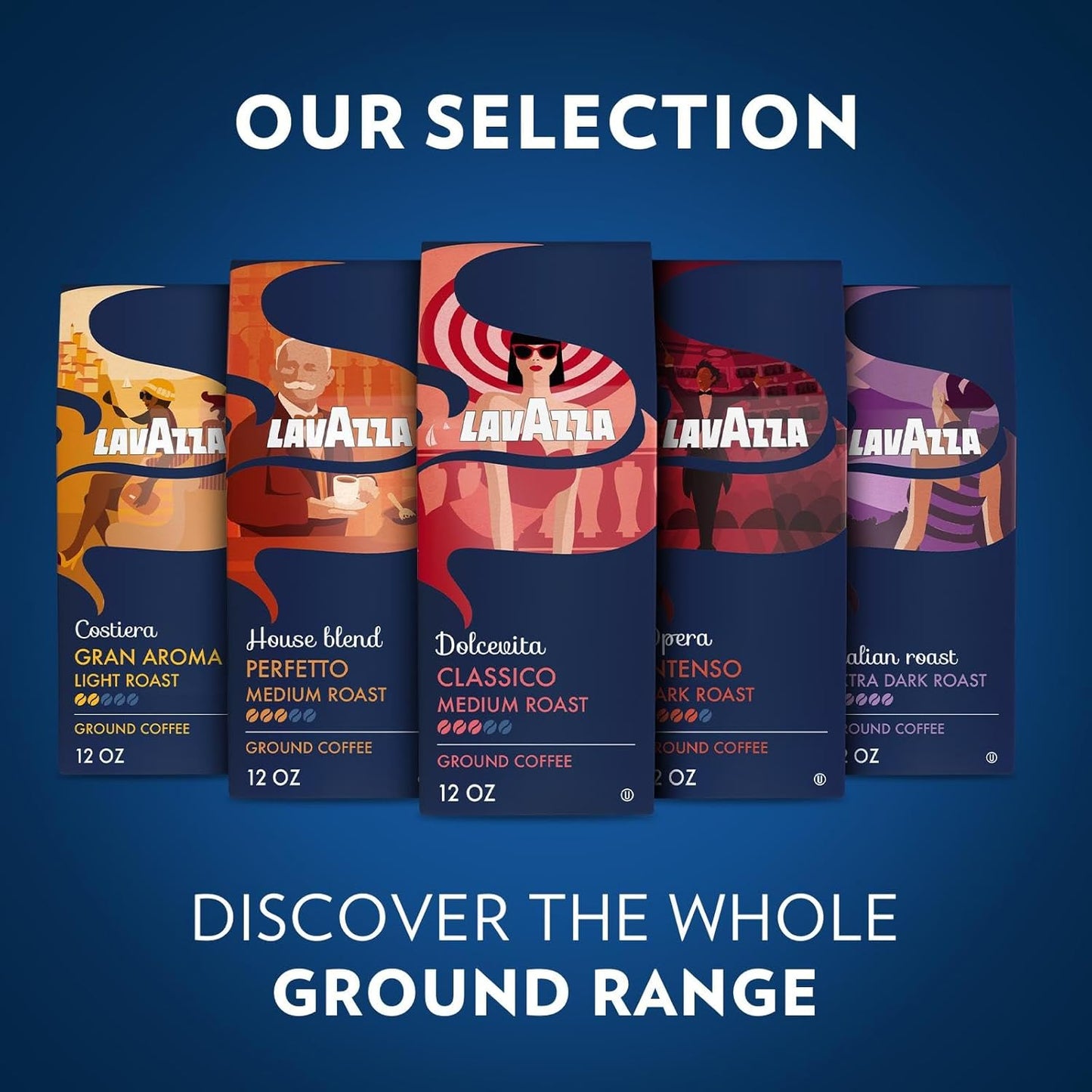 Lavazza Dolcevita Classico Ground Coffee – Office Break Room Medium Roast for Shared Morning Brews, 12oz Bag