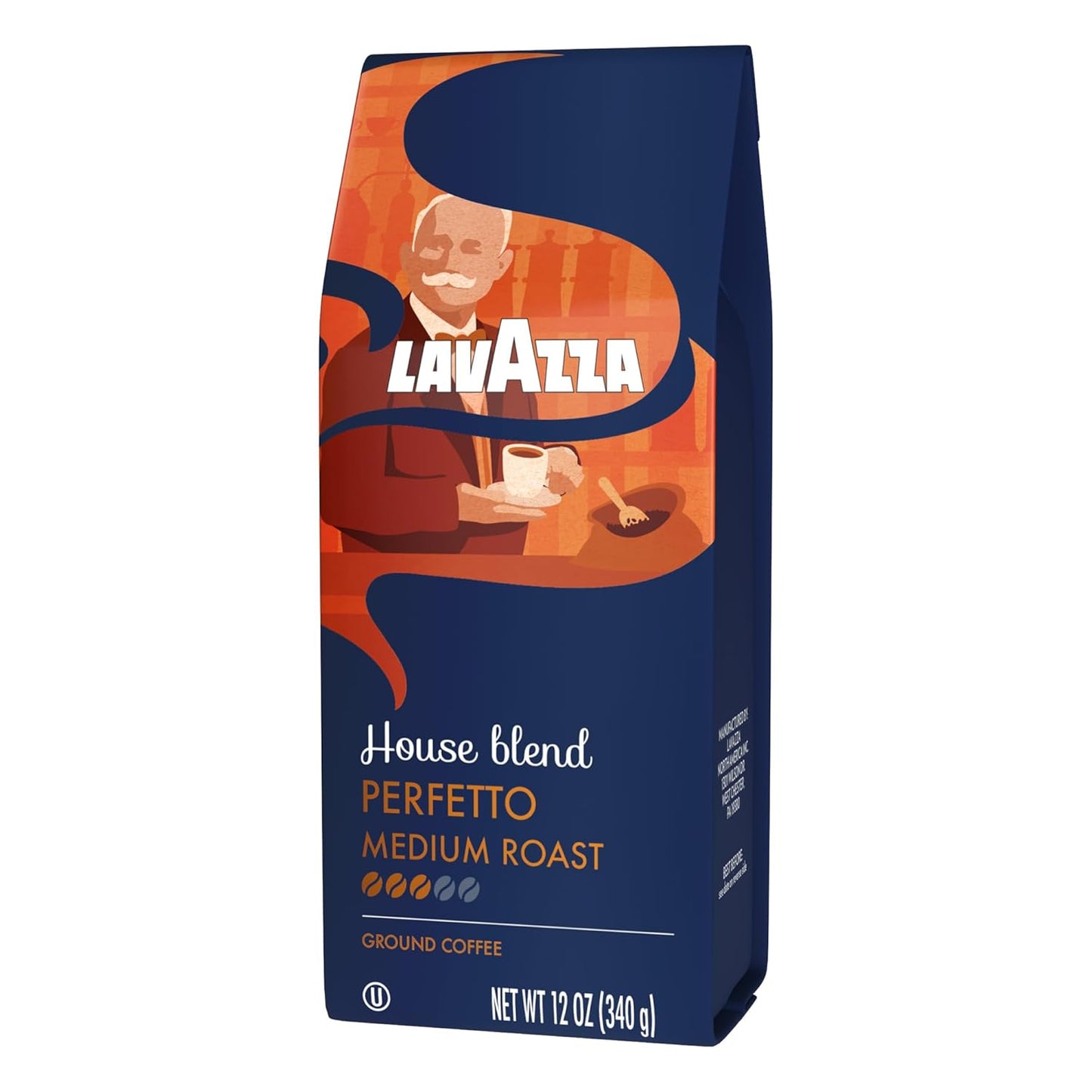 Lavazza House Blend Perfetto Ground Coffee 12oz – Italian Coffee Gift Basket for Mom on Birthday, Medium Roast 100% Arabica for Drip Brewers
