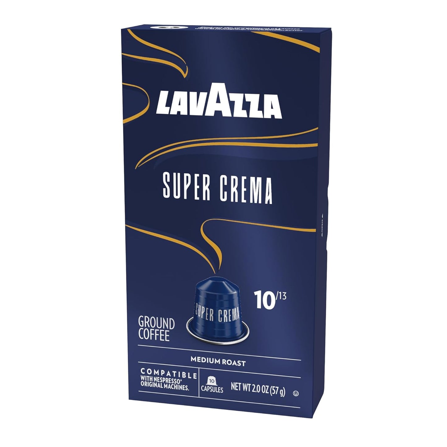 Lavazza Super Crema Aluminum Capsules for Nespresso Original Machines – Italian-Style Coffee Gift for Mom's Birthday
