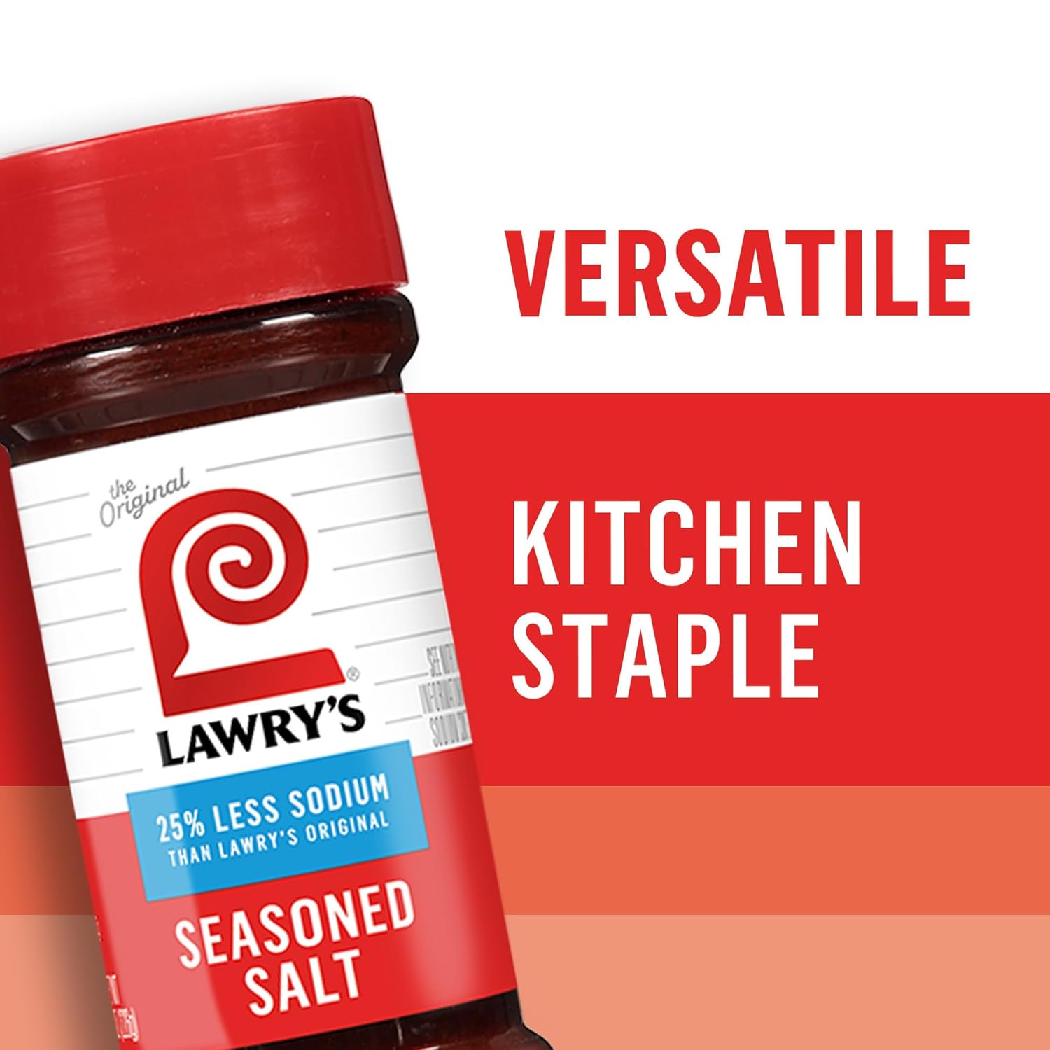 Lawry's 25% Less Sodium Seasoned Salt – One-Bottle Seasoning for Faster Weeknight Meal Prep