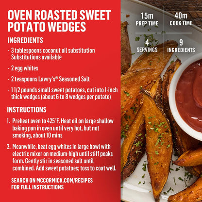 Lawry's 25% Less Sodium Seasoned Salt – One-Bottle Seasoning for Faster Weeknight Meal Prep