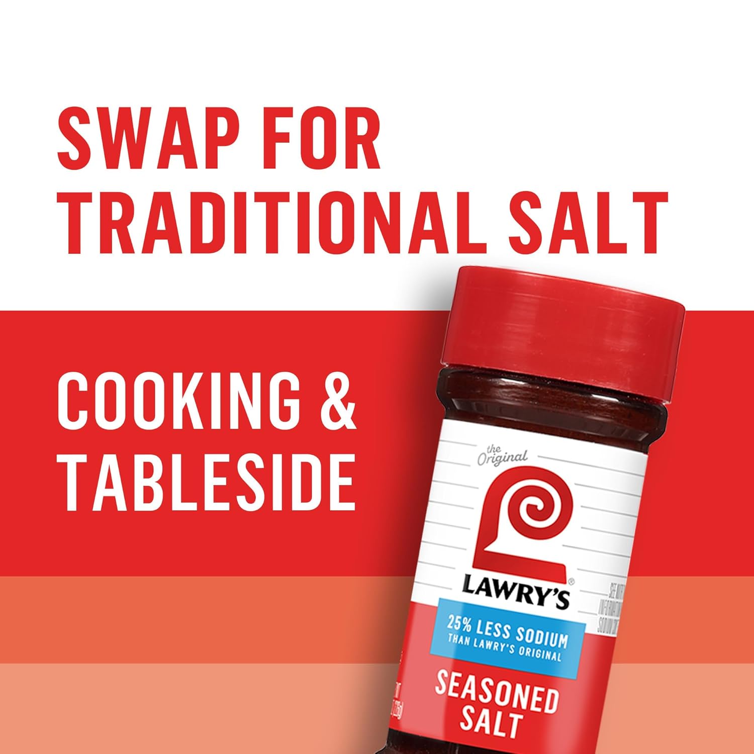 Lawry's 25% Less Sodium Seasoned Salt – One-Bottle Seasoning for Faster Weeknight Meal Prep