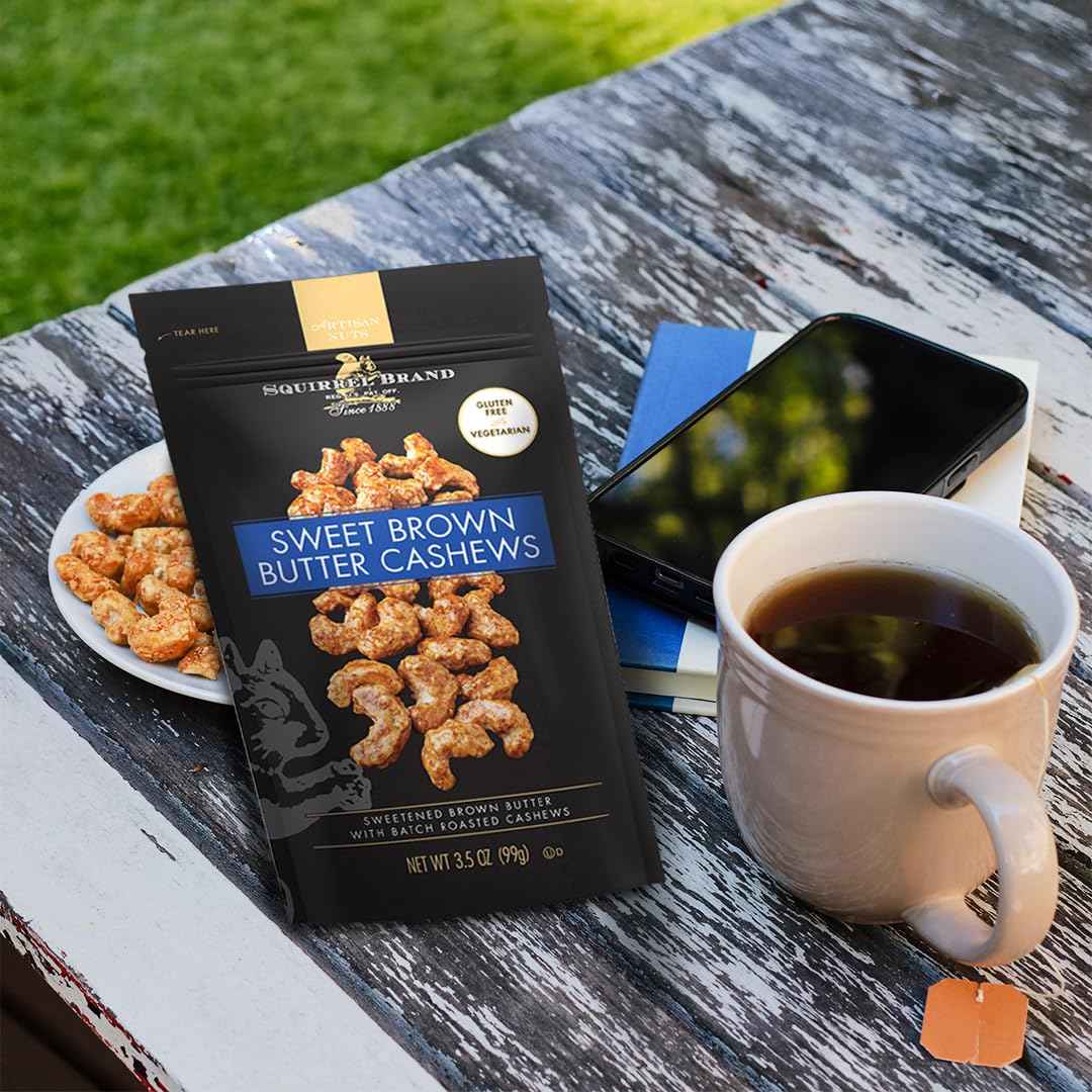 Squirrel Brand Sweet Brown Butter Cashews – Mindful Gluten-Free Evening Snack for Self-Care Rituals