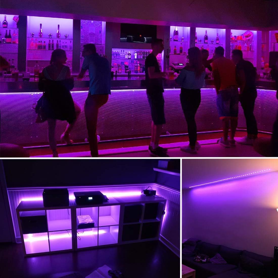 Led Black Light Strip Kit – Cool Birthday Gift for Teens and Gamers, UV Glow Room Decor 20 ft/40 ft