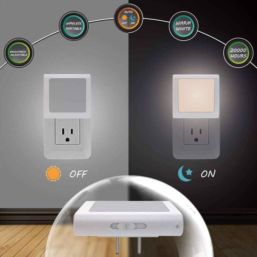 MAZ-TEK Dimmable Night Light for Kids Room – Warm White LED with Auto Sensor, Cool to the Touch