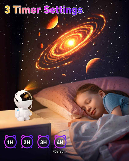 AstroLume Astronaut Galaxy Projector for Bedroom Decor – Sculptural Figurine Night Light with 12 Cosmic Scenes for Living Room
