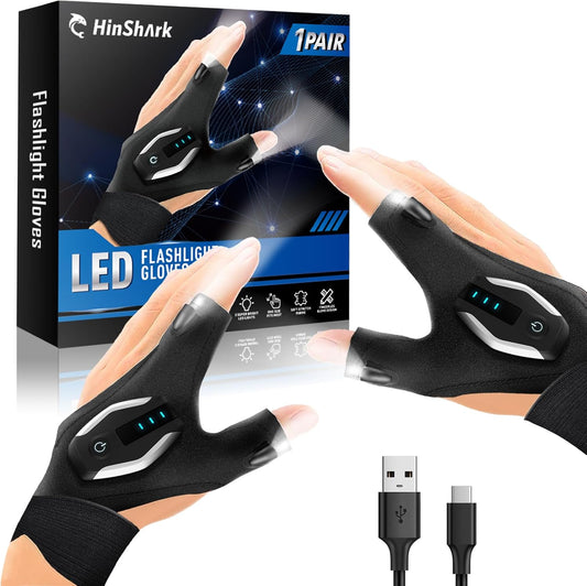 led lights mounted on the fingers with a single-button on/off activation