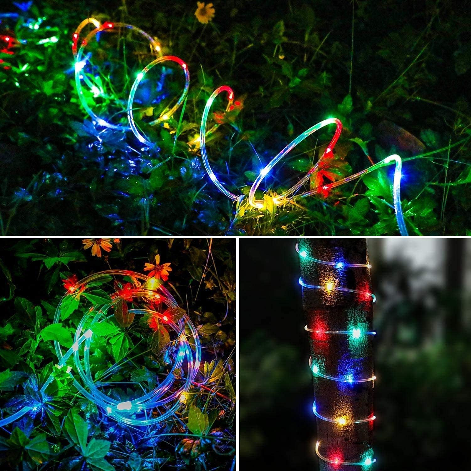 LED Rope Lights Battery Operated 40Ft Waterproof String Lights for Camping Tent Campsite and RV Awning