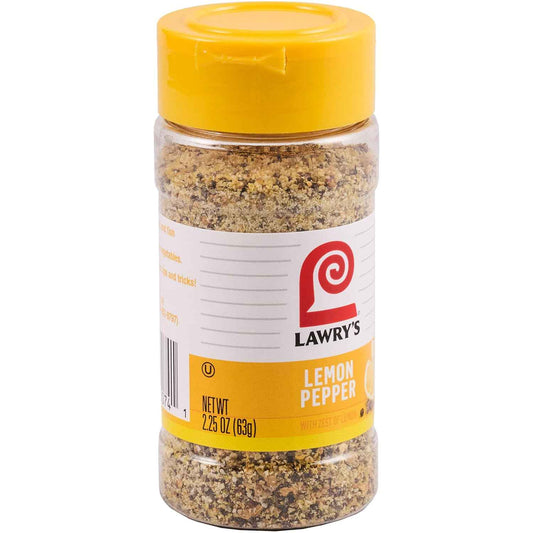 Lawry's Lemon Pepper with Zest of Lemon – No MSG Added Seasoning for Clean Ingredient Home Cooking