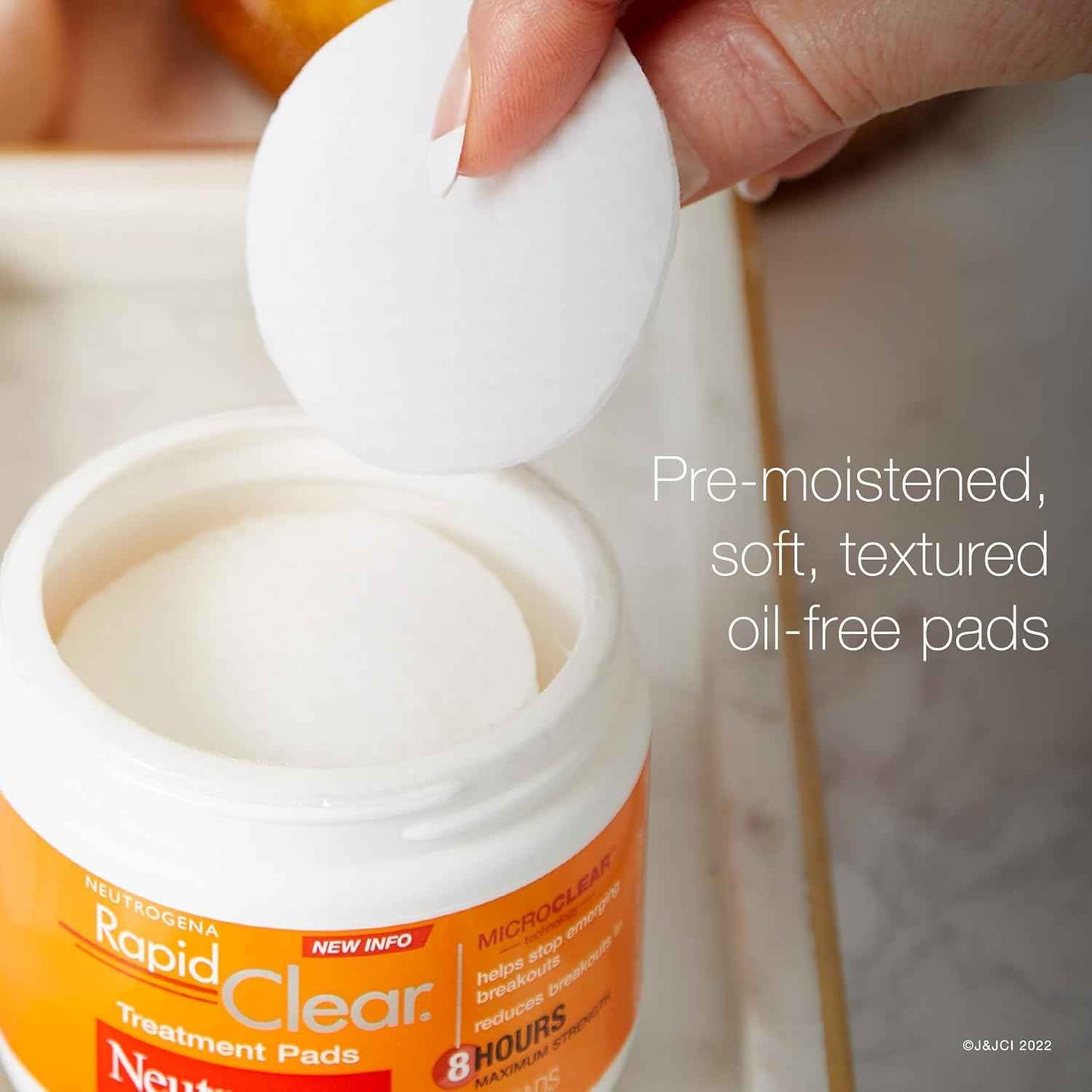 Neutrogena Rapid Clear Acne Treatment Pads – Bedtime Self-Care Ritual for Clearer Mornings, 60 Pads