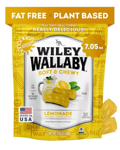 Wiley Wallaby Licorice – Resealable Lemonade Twists for Camping, Hiking, and Trail Snacking