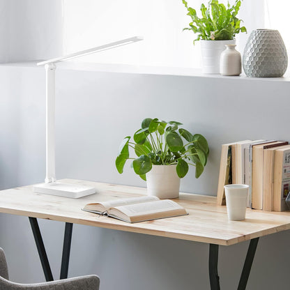 Lepro LED Desk Lamp – Minimalist Home Office Light in White, Clean Foldable Design for Clutter-Free Desks