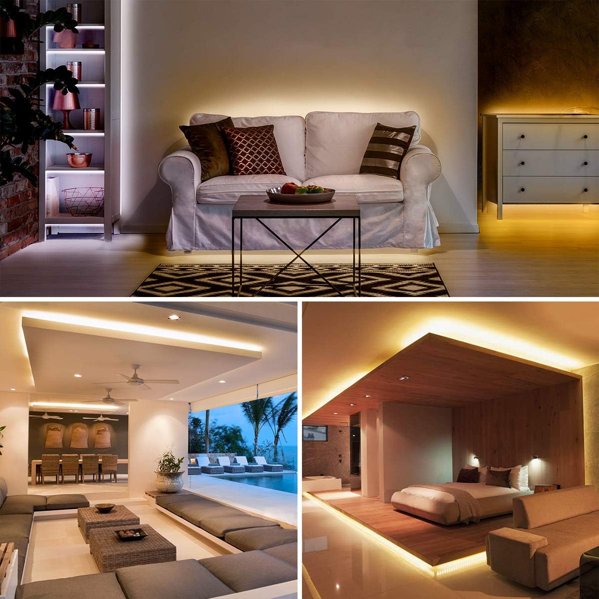 Lepro LED Tunable White Strip Light – Cozy Bedroom Accent Lighting, 16.4ft Dimmable Tape for Living Room Ambiance