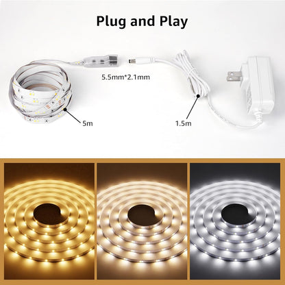 Lepro LED Tunable White Strip Light – Cozy Bedroom Accent Lighting, 16.4ft Dimmable Tape for Living Room Ambiance
