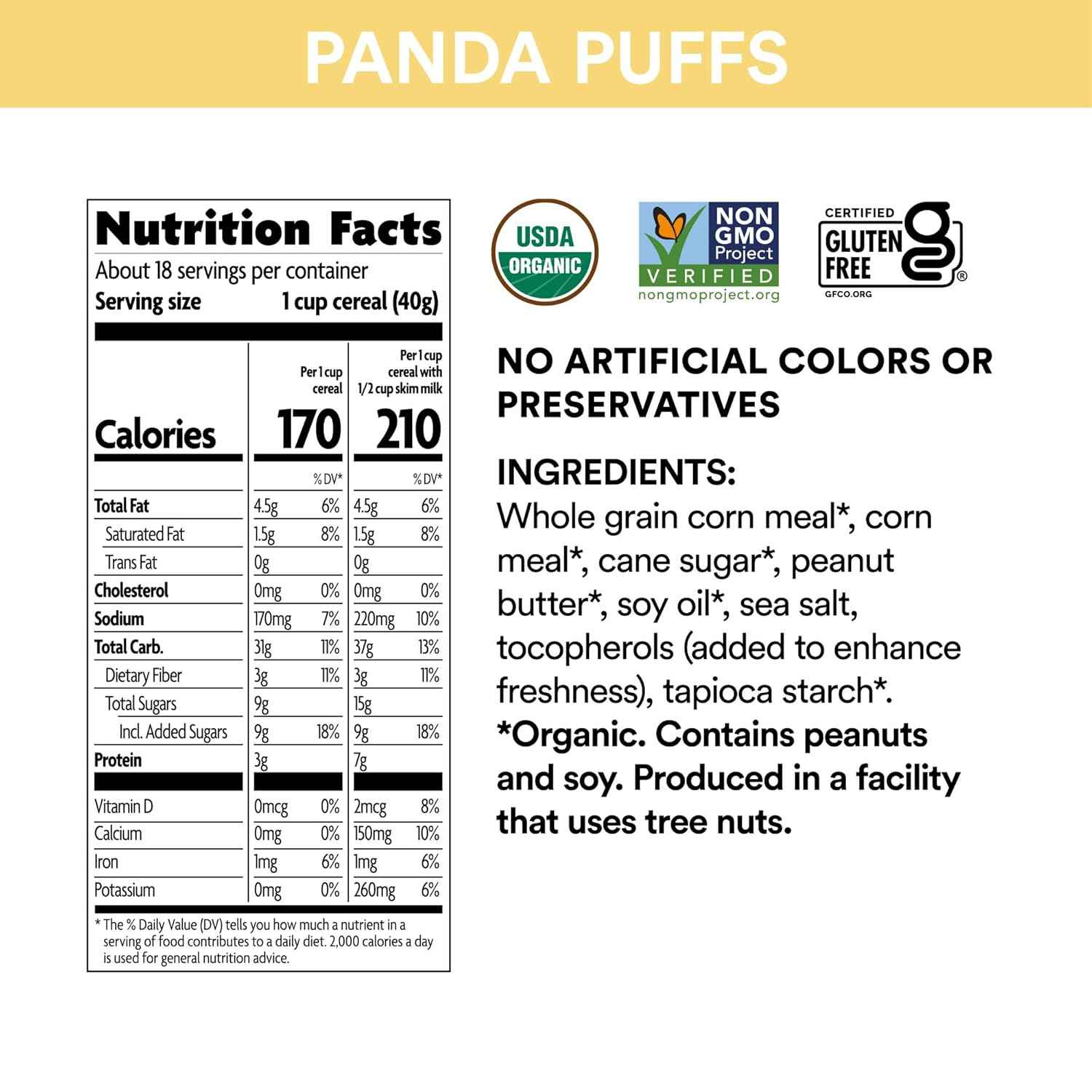 EnviroKidz Red Panda Puffs Cereal – Non GMO Gluten Free Cereal for Toxin Free Pantry and Self Care Morning Rituals