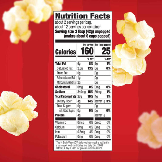 Orville Redenbacher's Light Butter Microwave Popcorn, 6-Count 2.69 oz Bags – Family Friendly Whole Grain Snack for After School and Playtime