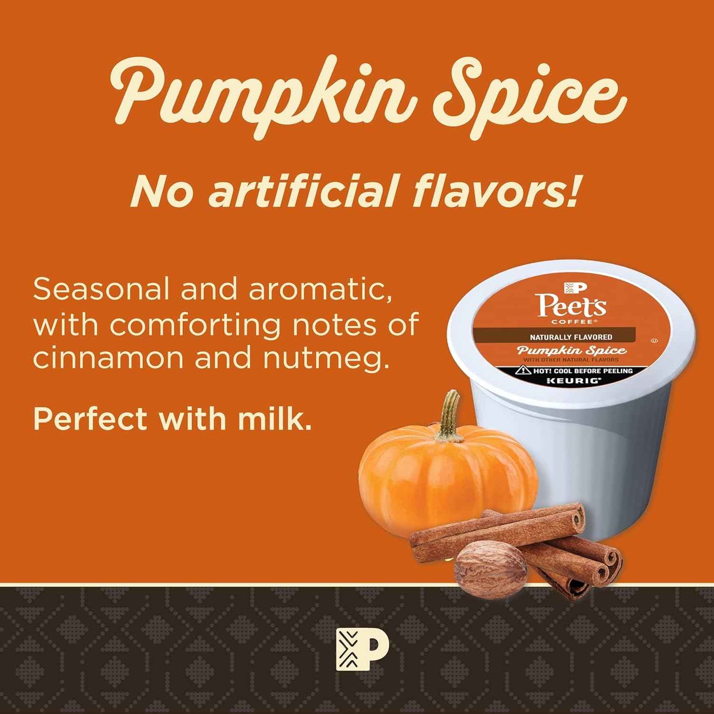 Peet's Coffee Pumpkin Spice K-Cup Pods – Smooth Morning Pick-Me-Up for the Home Office, 10 Count Keurig