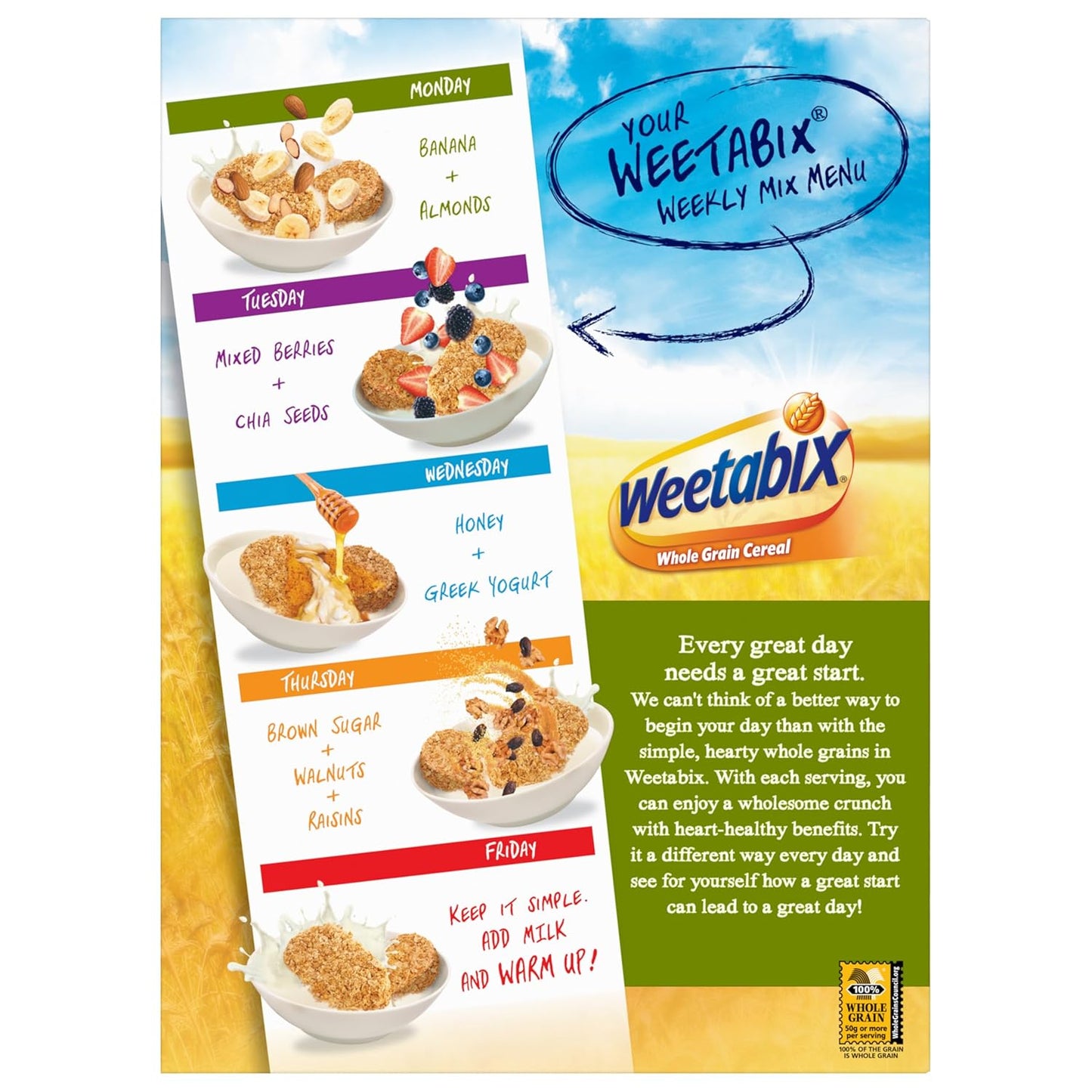 lightly sweet baked wheat biscuit format that holds up in milk